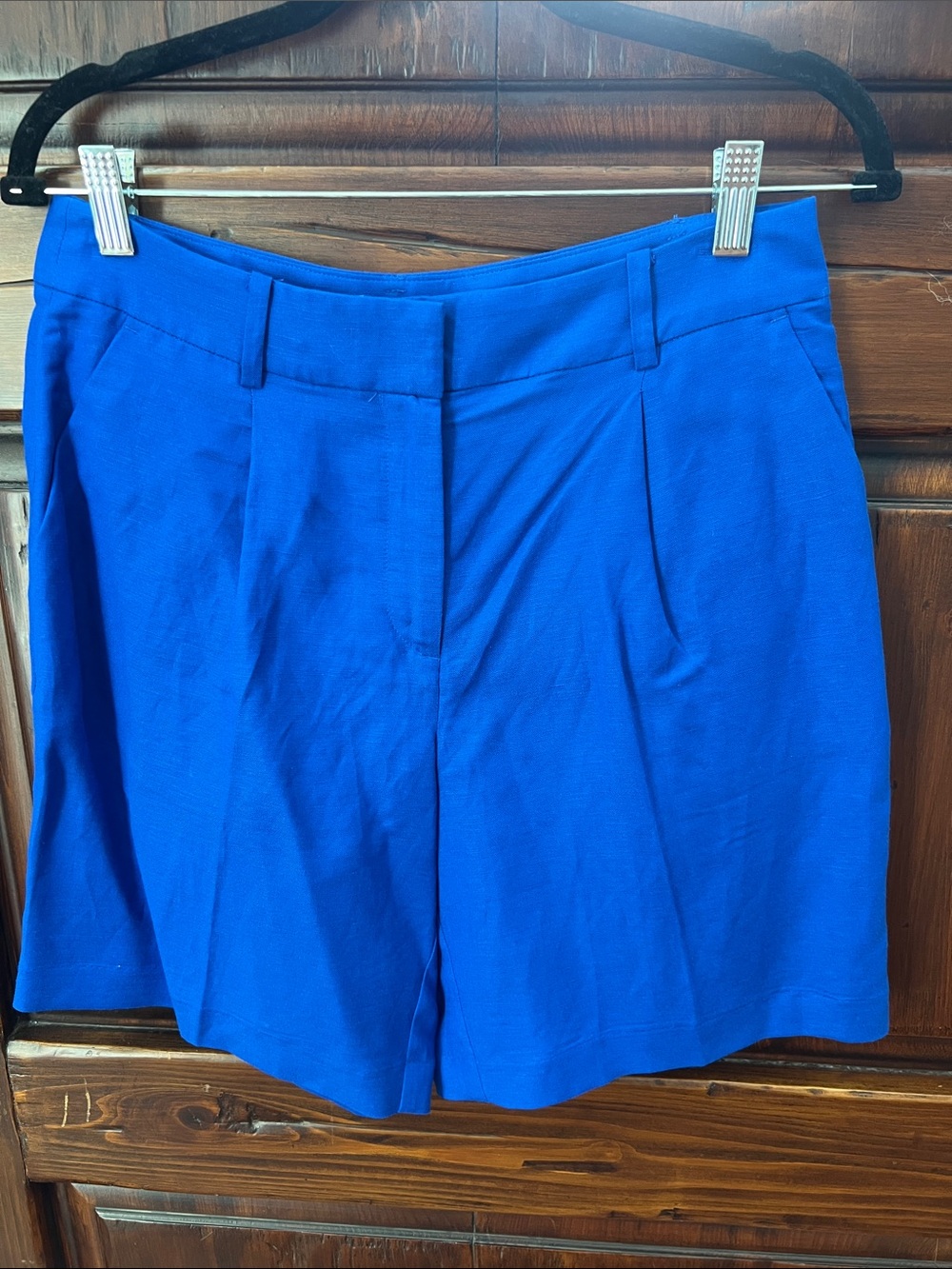 LOFT Royal Blue High-Waist Bermuda Shorts